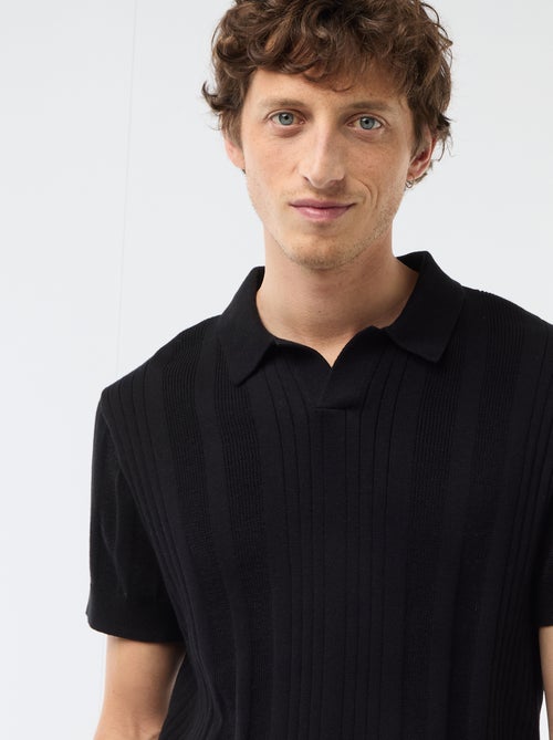 Polo en maille effet tricot - Kiabi