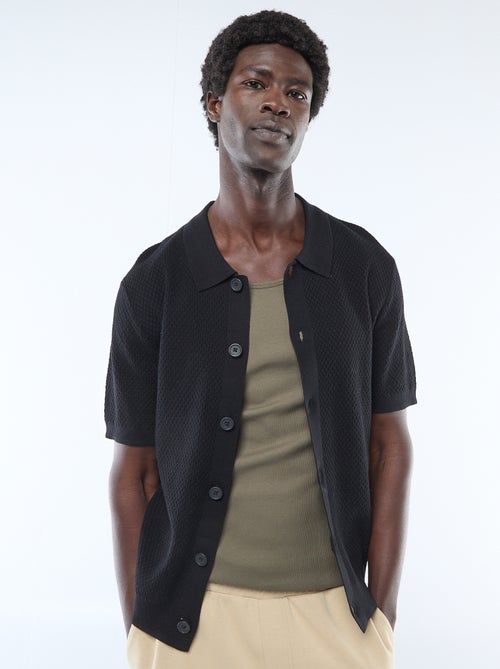 Polo en maille gaufrée - Kiabi