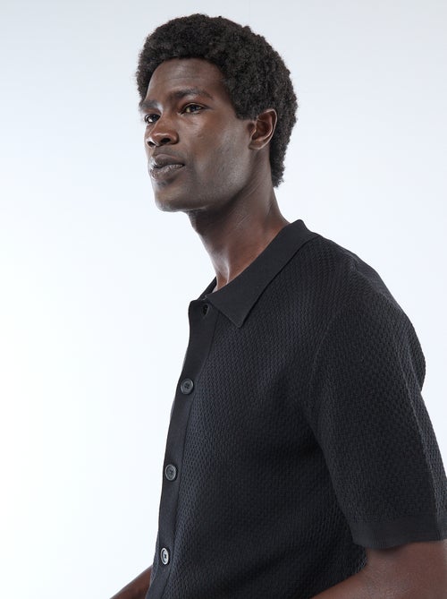 Polo en maille gaufrée - Kiabi