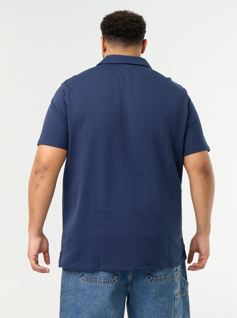 Polo en maille jersey manches courtes Noir - Kiabi