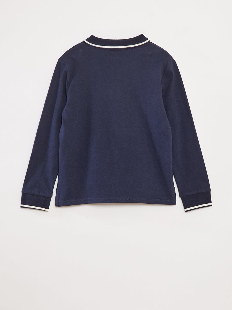 Polo en maille jersey style rugby Blanc - Kiabi