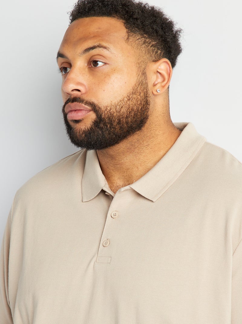 Polo en maille piqué Beige gris - Kiabi