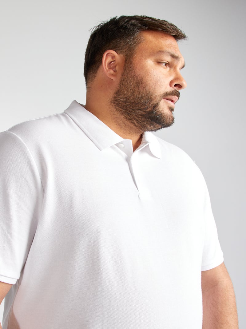 Polo en maille piqué Blanc - Kiabi