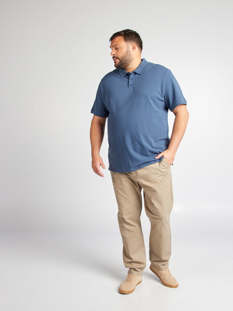Polo en maille piqué Bleu - Kiabi