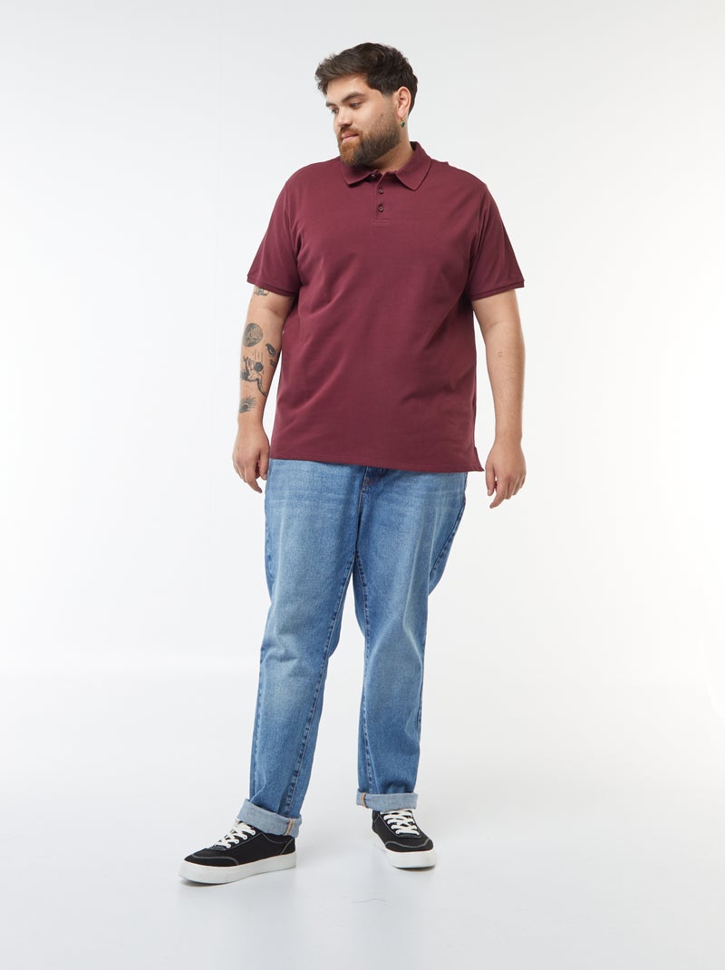 Polo en maille piqué Rouge - Kiabi