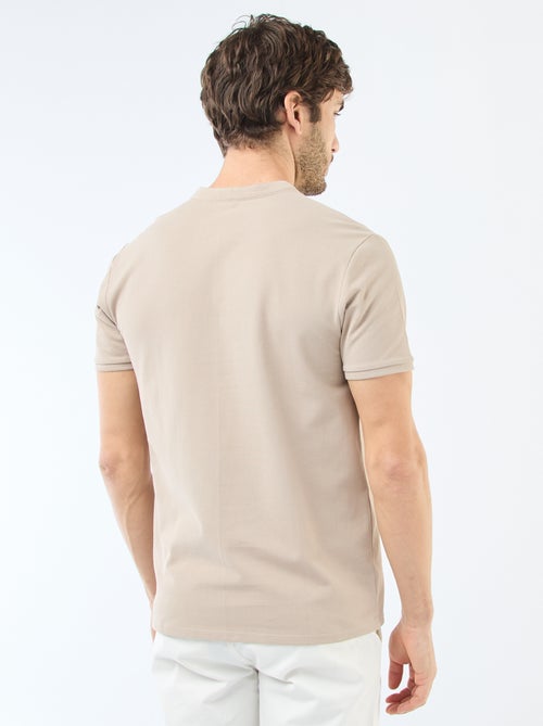 Polo en maille piquée homme à col tunisien - Kiabi