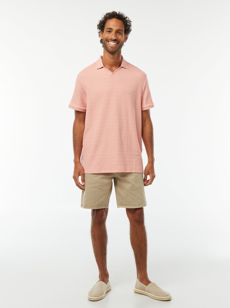 Polo en maille piquée Rose - Kiabi