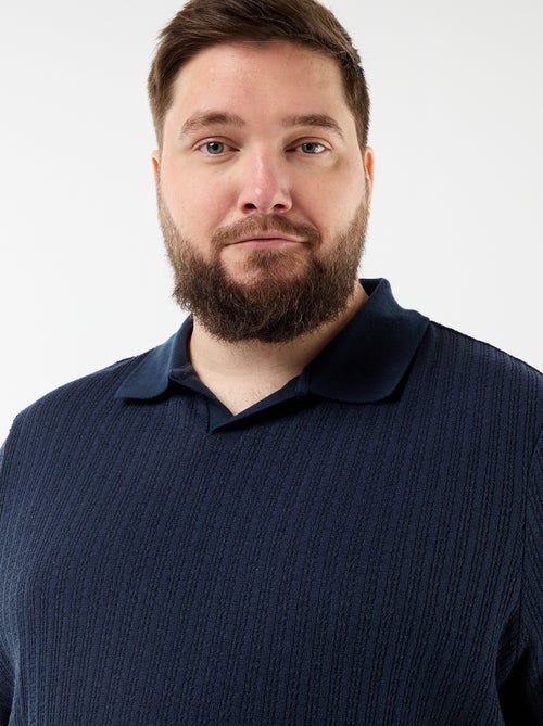 Polo en maille tricot à manches courtes - Kiabi