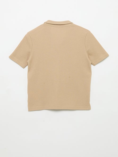 Polo en matière en nid d'abeilles - Kiabi