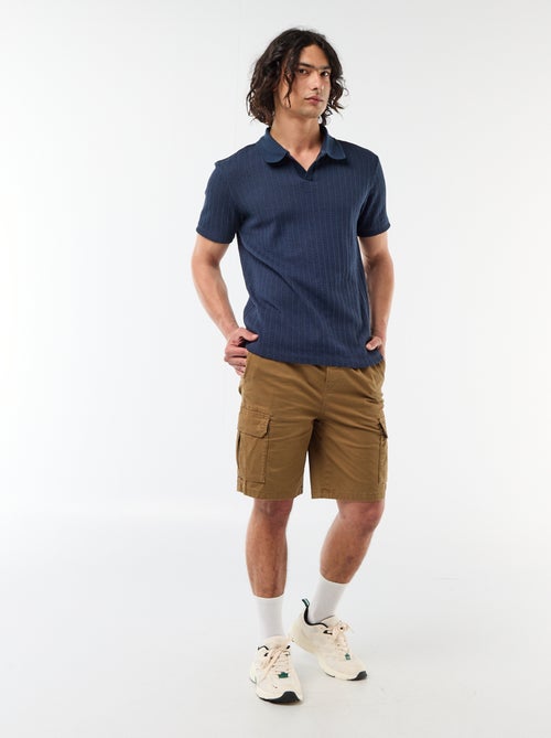 Polo en matière fantaisie ajourée - Kiabi