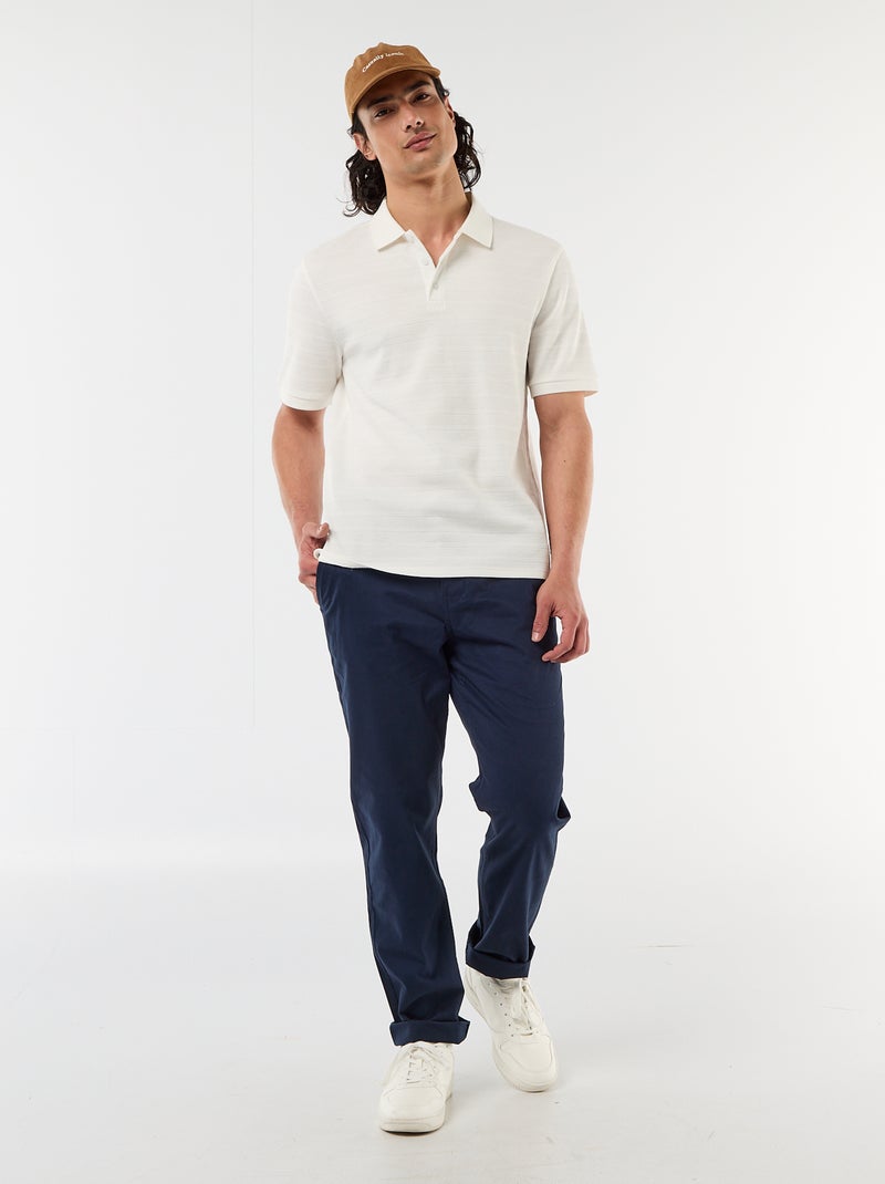 Polo en piqué de coton à manches courtes Beige - Kiabi