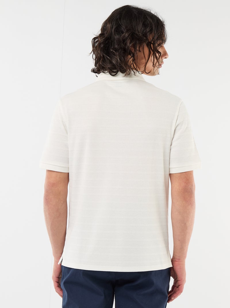 Polo en piqué de coton à manches courtes Beige - Kiabi