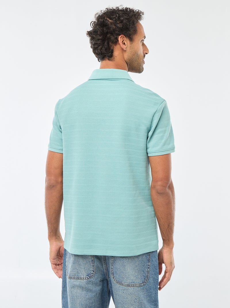 Polo en piqué de coton à manches courtes Bleu - Kiabi