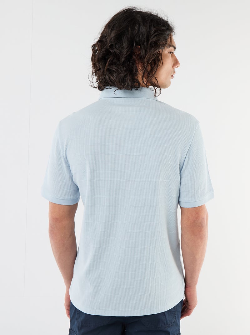 Polo en piqué de coton à manches courtes Bleu - Kiabi