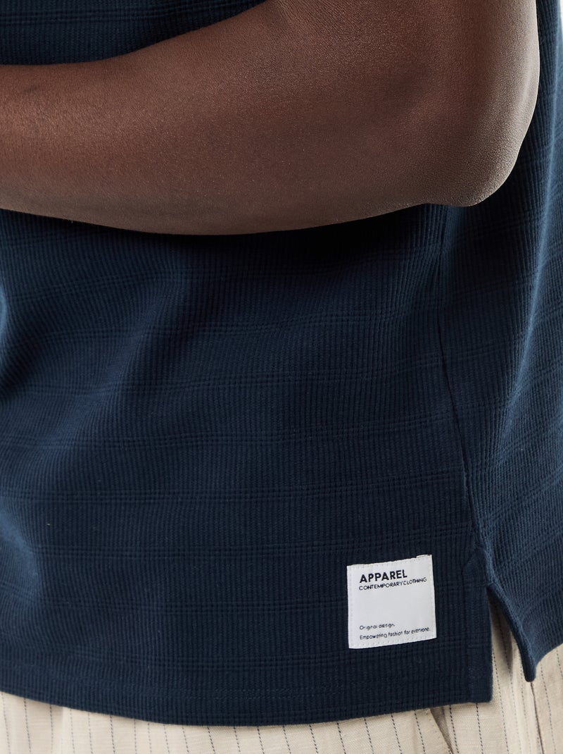 Polo en piqué de coton à manches courtes Bleu - Kiabi