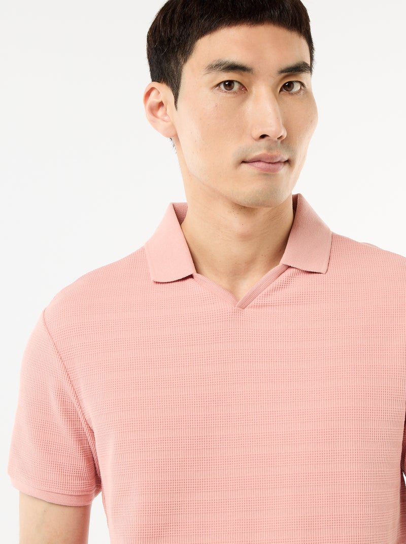 Polo en piqué de coton à manches courtes Rose - Kiabi