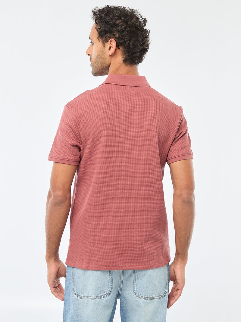 Polo en piqué de coton à manches courtes Rouge - Kiabi