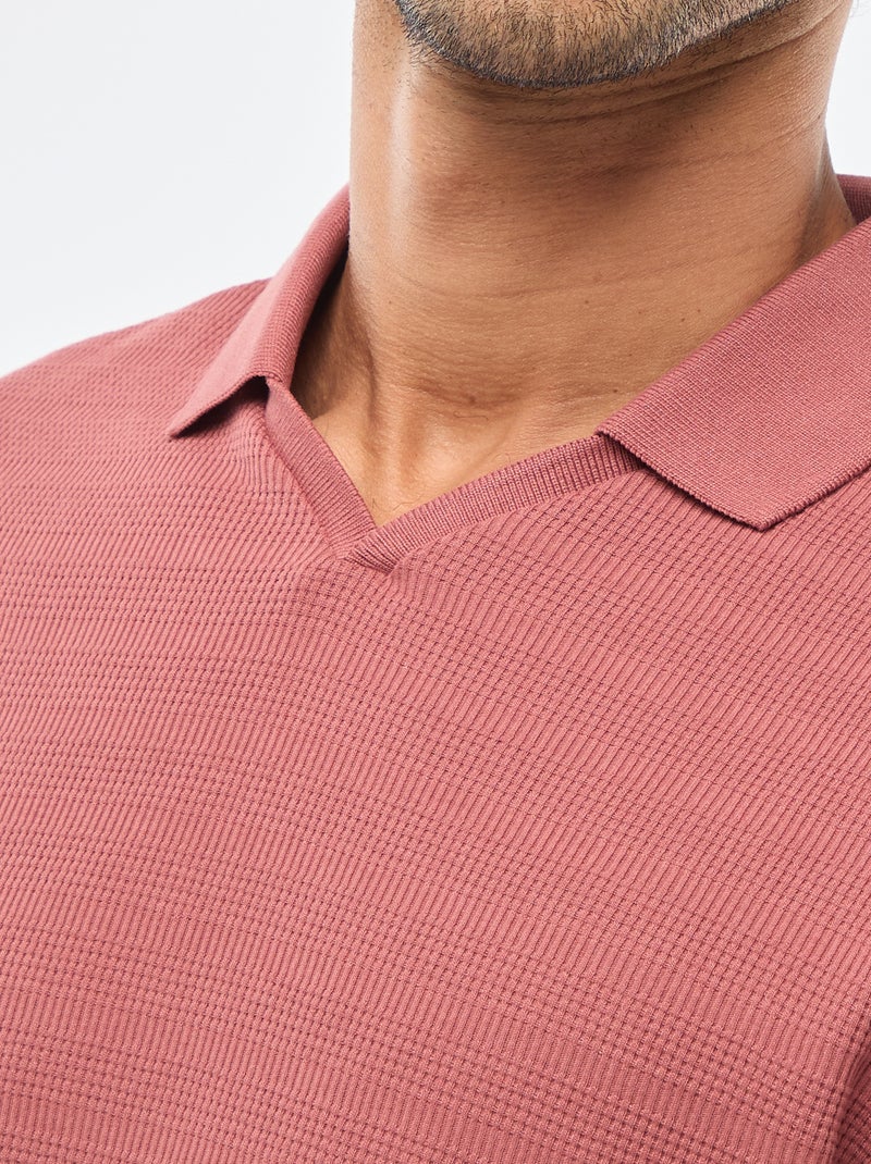 Polo en piqué de coton à manches courtes Rouge - Kiabi