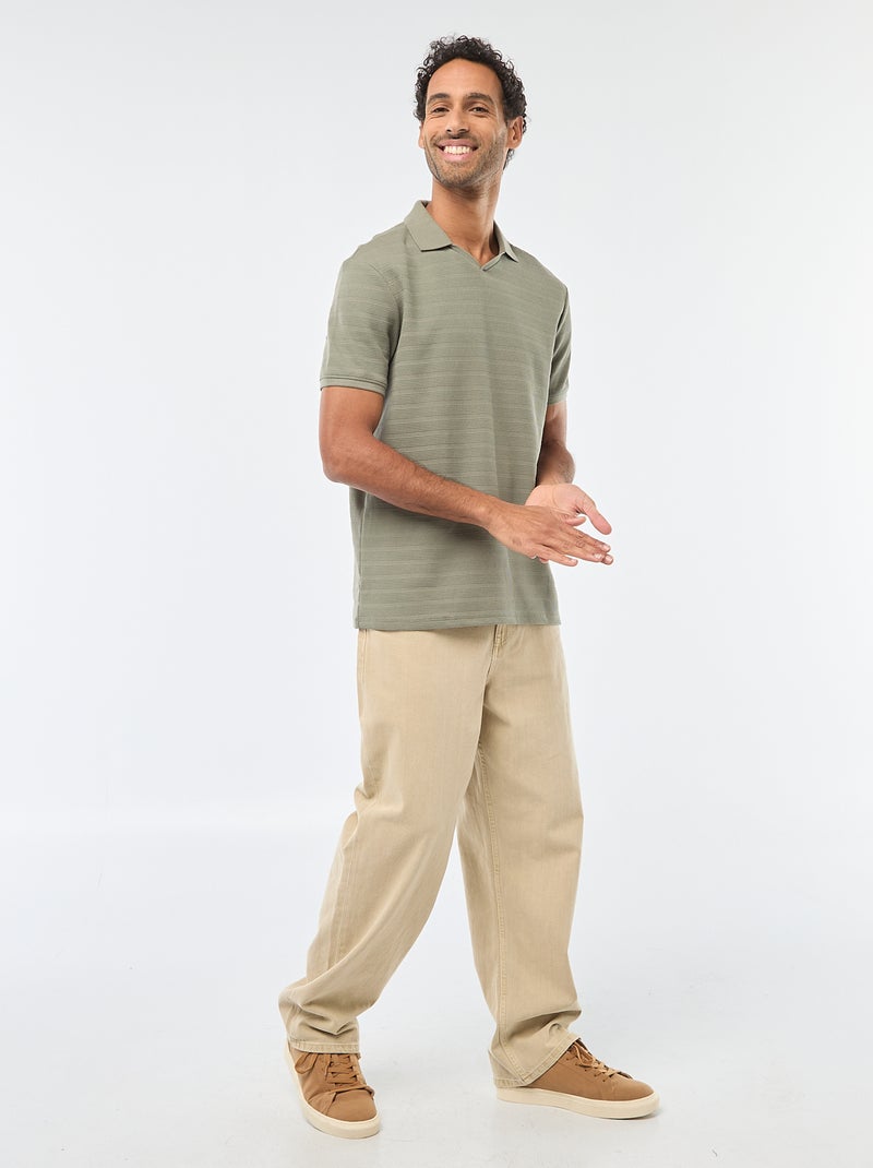 Polo en piqué de coton à manches courtes Vert - Kiabi