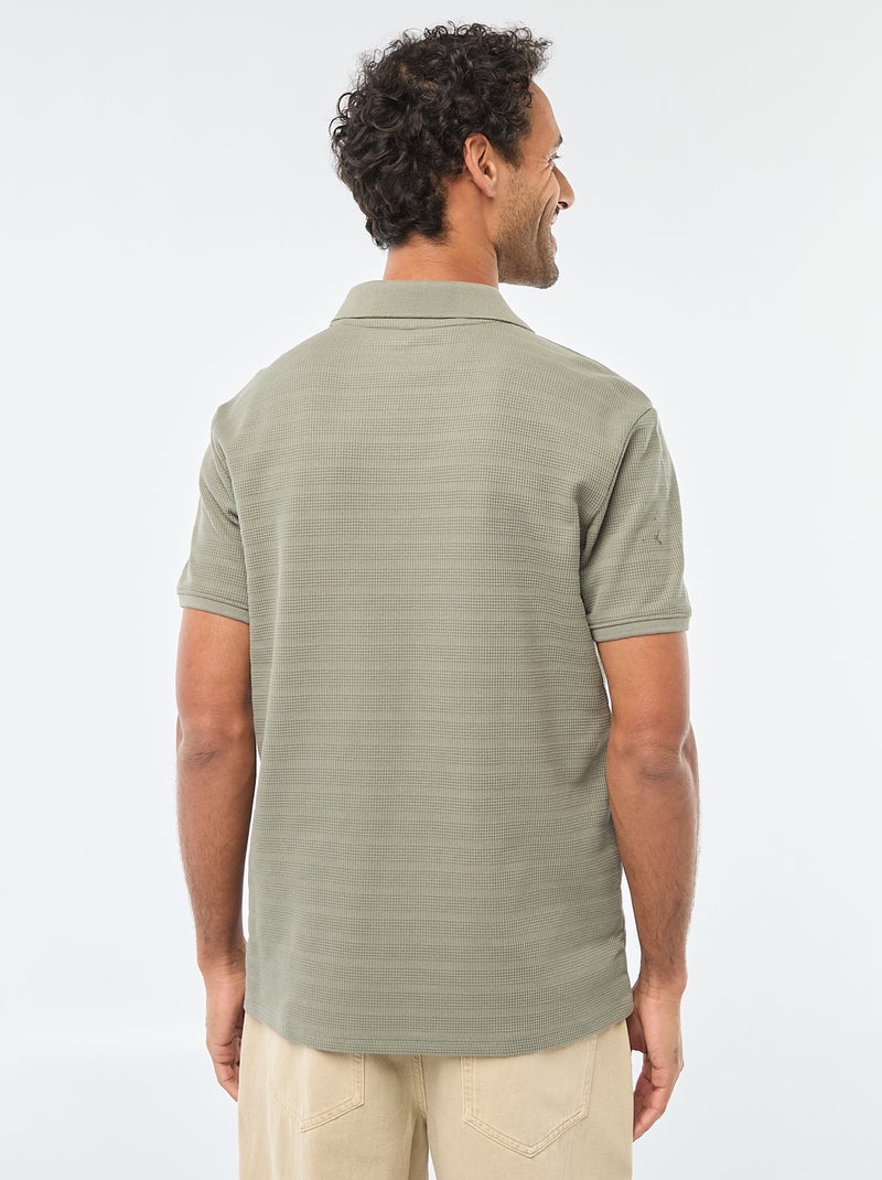 Polo en piqué de coton à manches courtes Vert - Kiabi