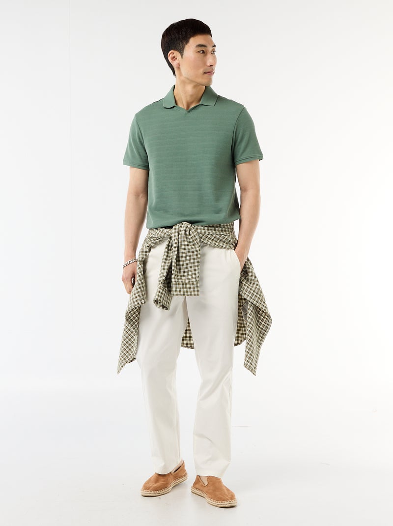 Polo en piqué de coton à manches courtes Vert - Kiabi