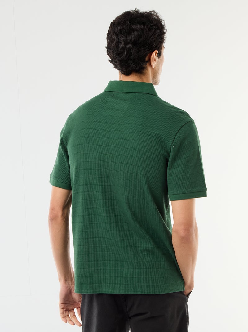 Polo en piqué de coton à manches courtes Vert - Kiabi