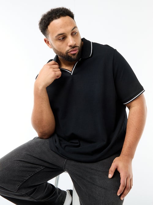 Polo en piqué de coton avec col polo sans boutons - Kiabi