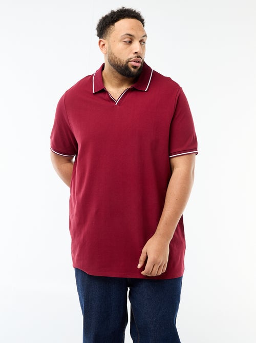 Polo en piqué de coton avec col polo sans boutons - Kiabi