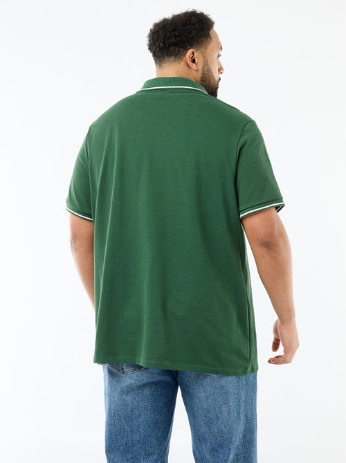 Polo en piqué de coton avec col polo sans boutons - Kiabi