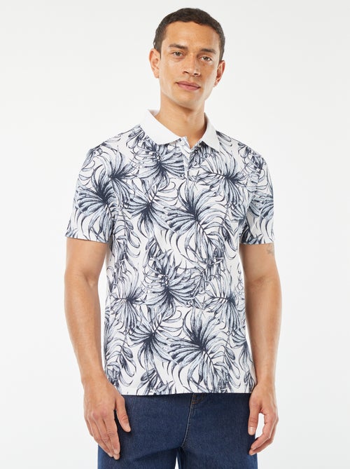 Polo en piqué de coton avec imprimé - Kiabi