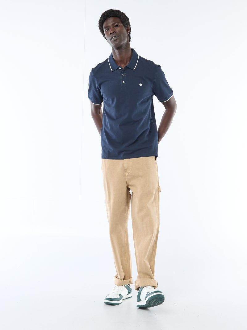 Polo en piqué  de coton Beige - Kiabi