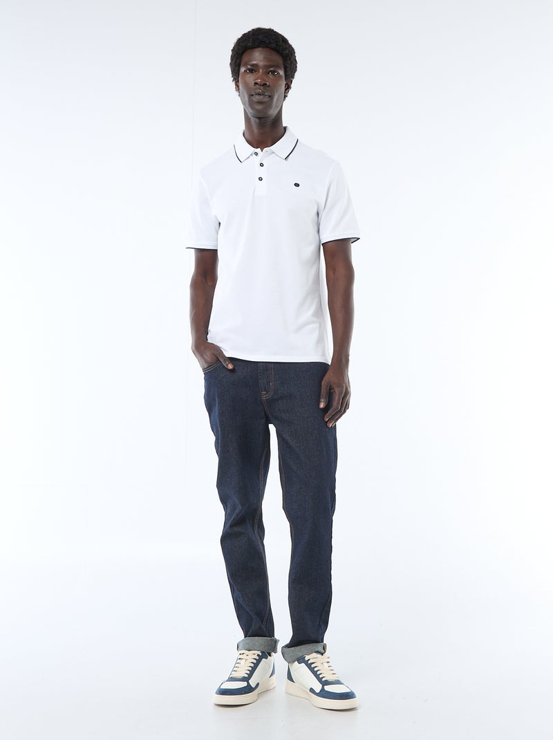 Polo en piqué  de coton Blanc - Kiabi