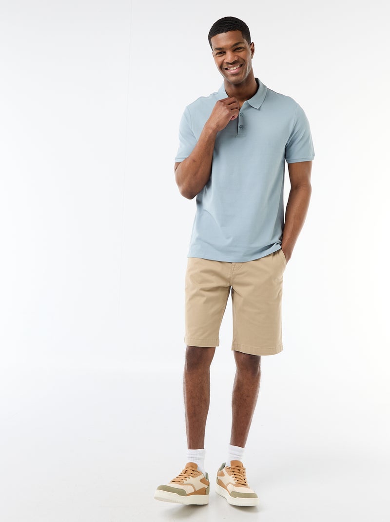 Polo en piqué de coton Bleu - Kiabi