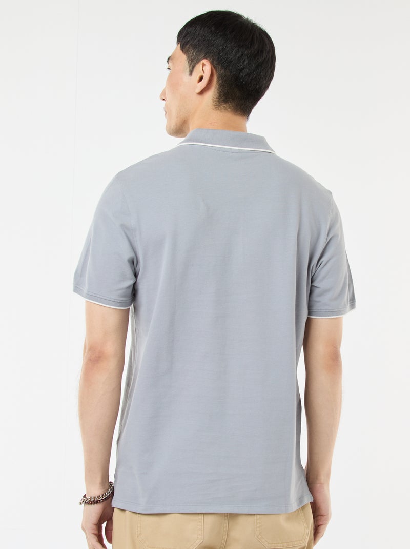 Polo en piqué  de coton Bleu - Kiabi