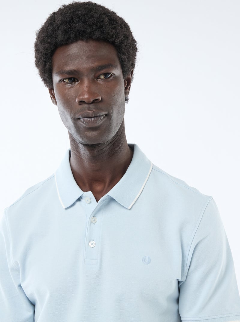Polo en piqué  de coton Bleu - Kiabi