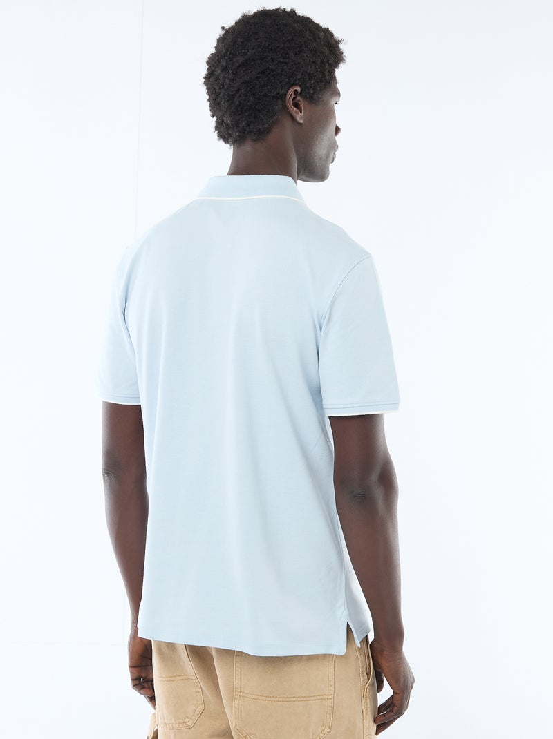 Polo en piqué  de coton Bleu - Kiabi