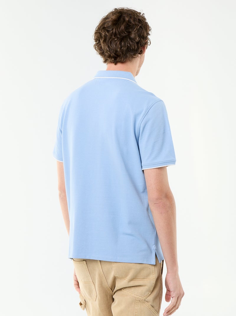 Polo en piqué  de coton Bleu - Kiabi