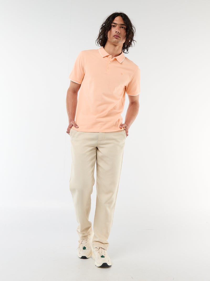 Polo en piqué  de coton Orange - Kiabi