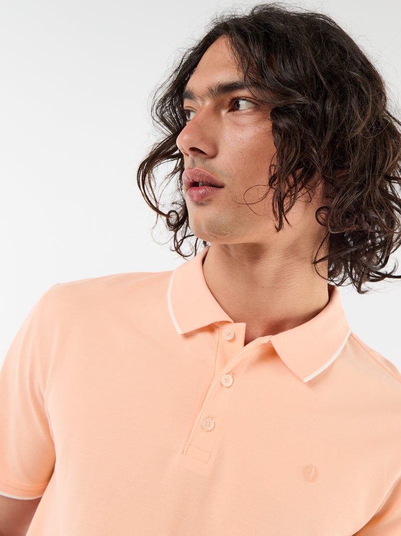 Polo en piqué  de coton Orange - Kiabi