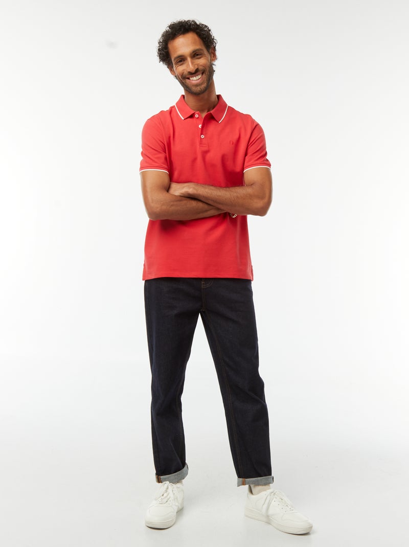 Polo en piqué  de coton Rouge - Kiabi