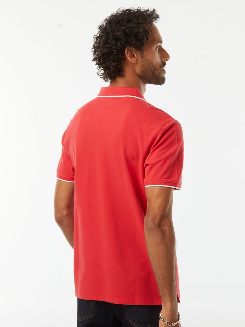 Polo en piqué  de coton Rouge - Kiabi