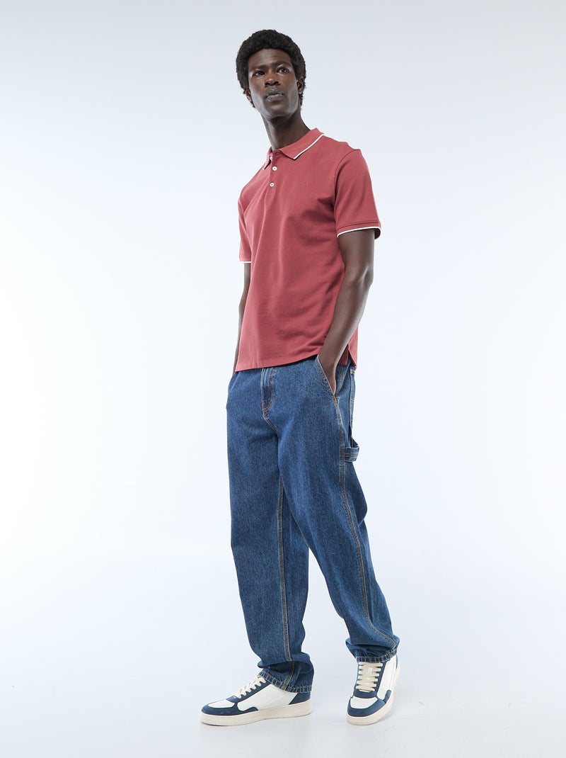 Polo en piqué  de coton Rouge - Kiabi