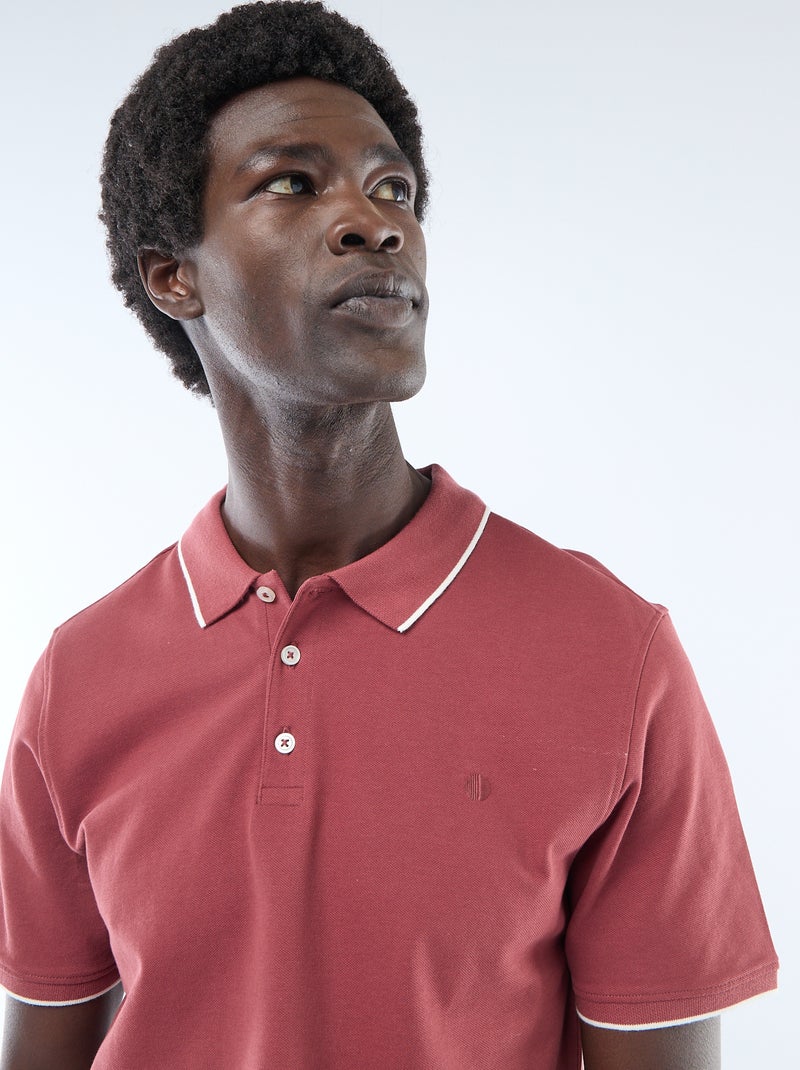 Polo en piqué  de coton Rouge - Kiabi