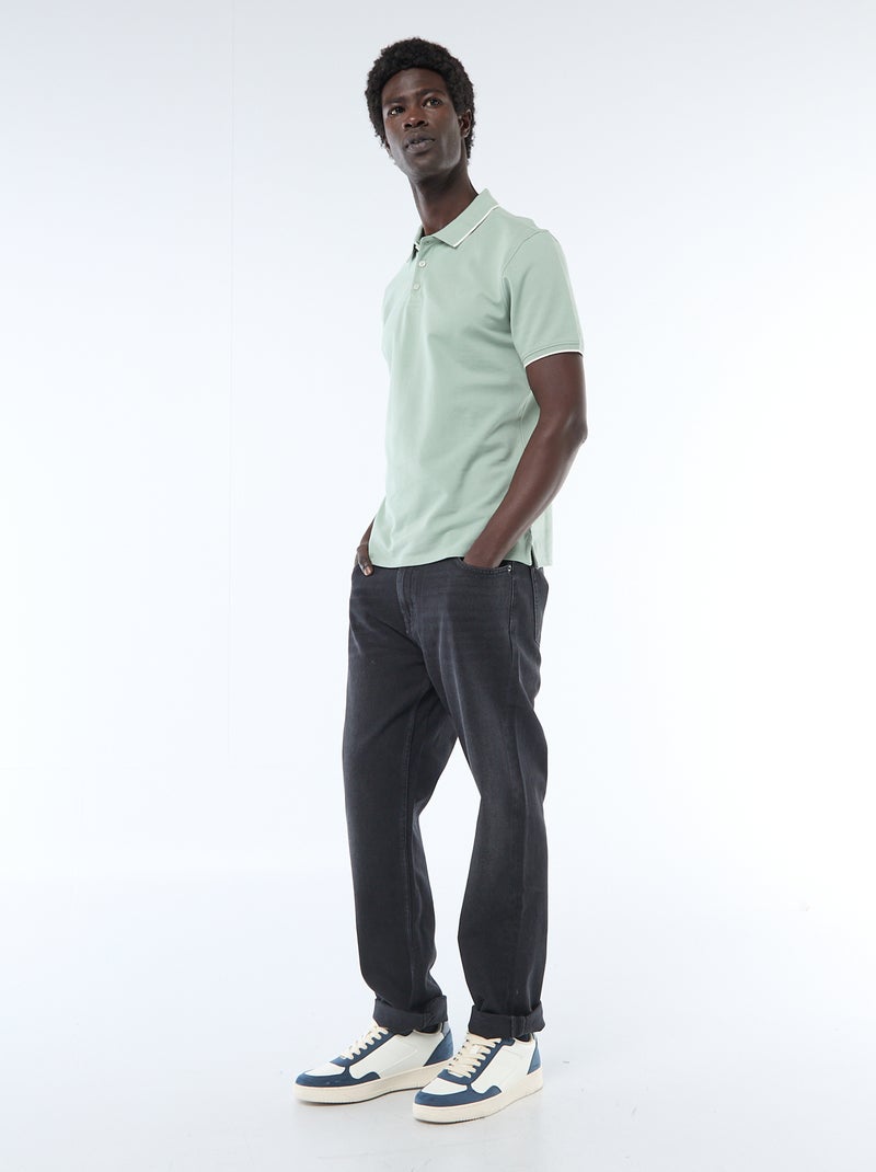 Polo en piqué  de coton Vert - Kiabi