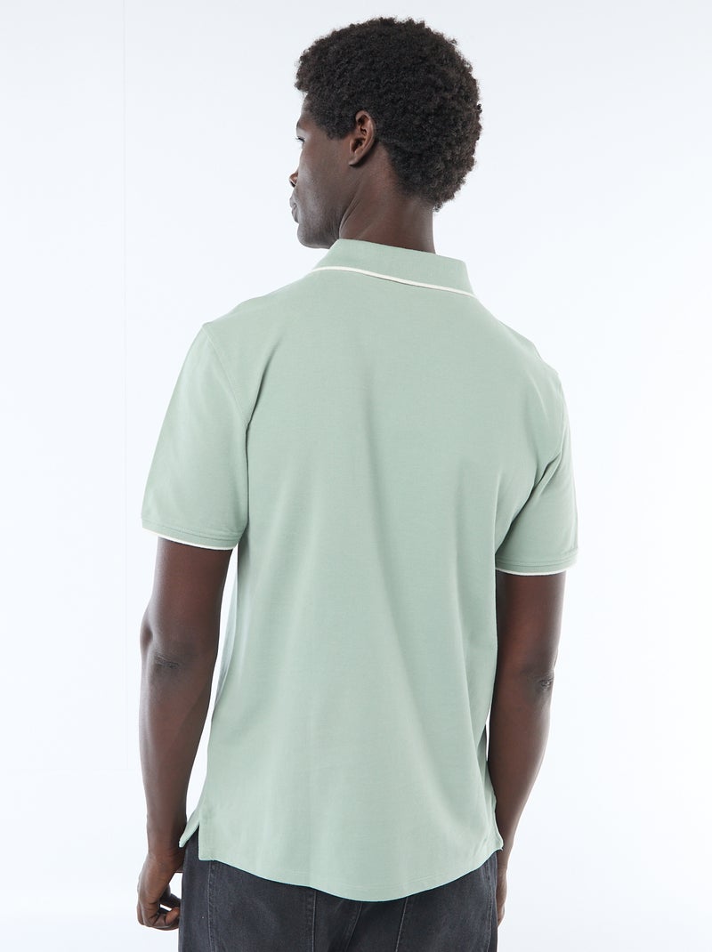 Polo en piqué  de coton Vert - Kiabi