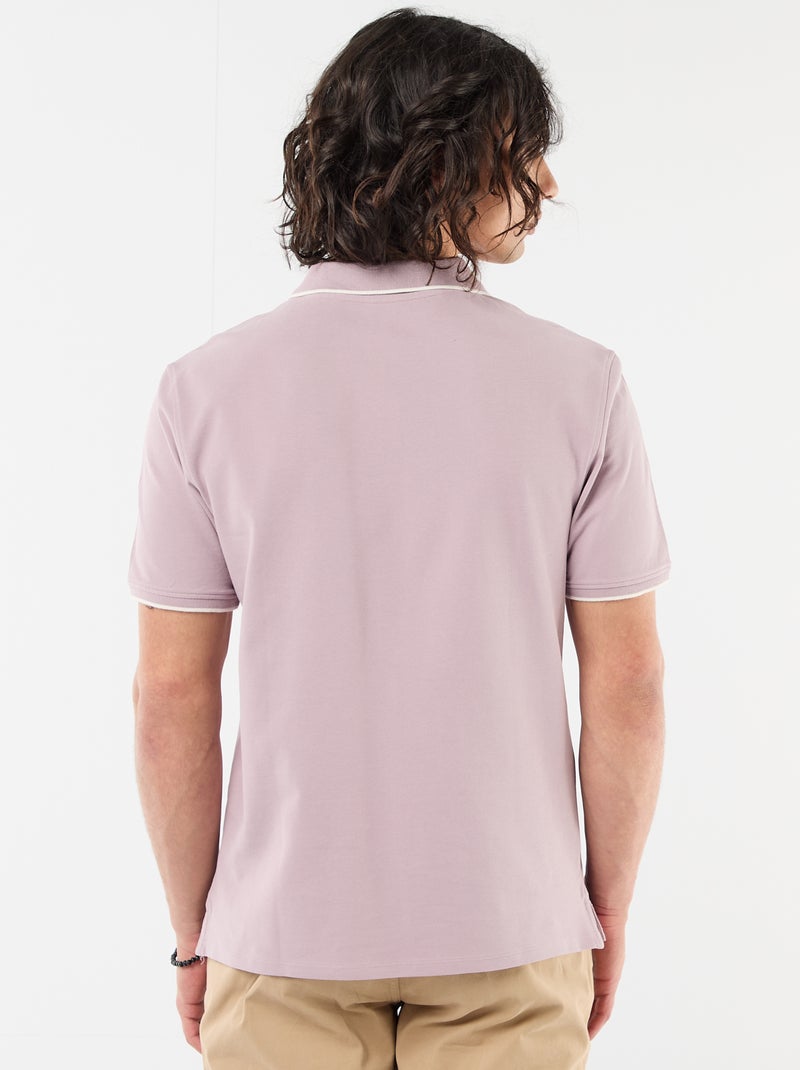 Polo en piqué  de coton Violet - Kiabi