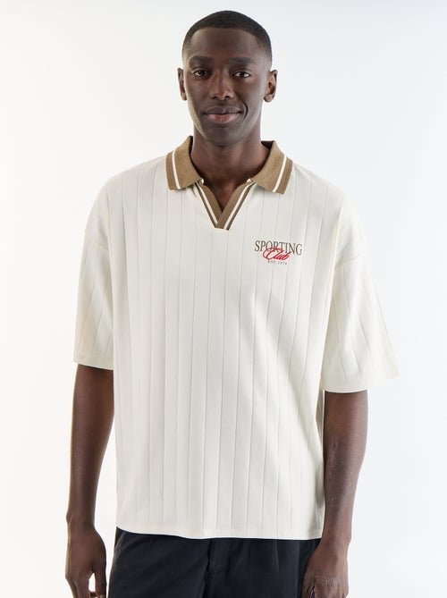 Polo Homme en coton à motif fantaisie - Kiabi