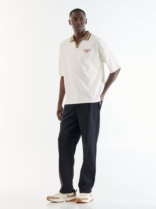 Polo Homme en coton à motif fantaisie - Kiabi
