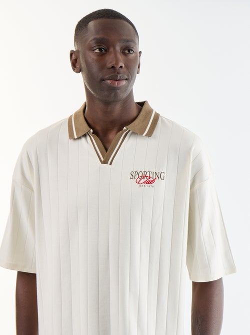 Polo Homme en coton à motif fantaisie - Kiabi
