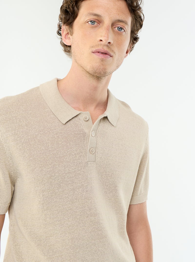 Polo homme en coton Beige - Kiabi